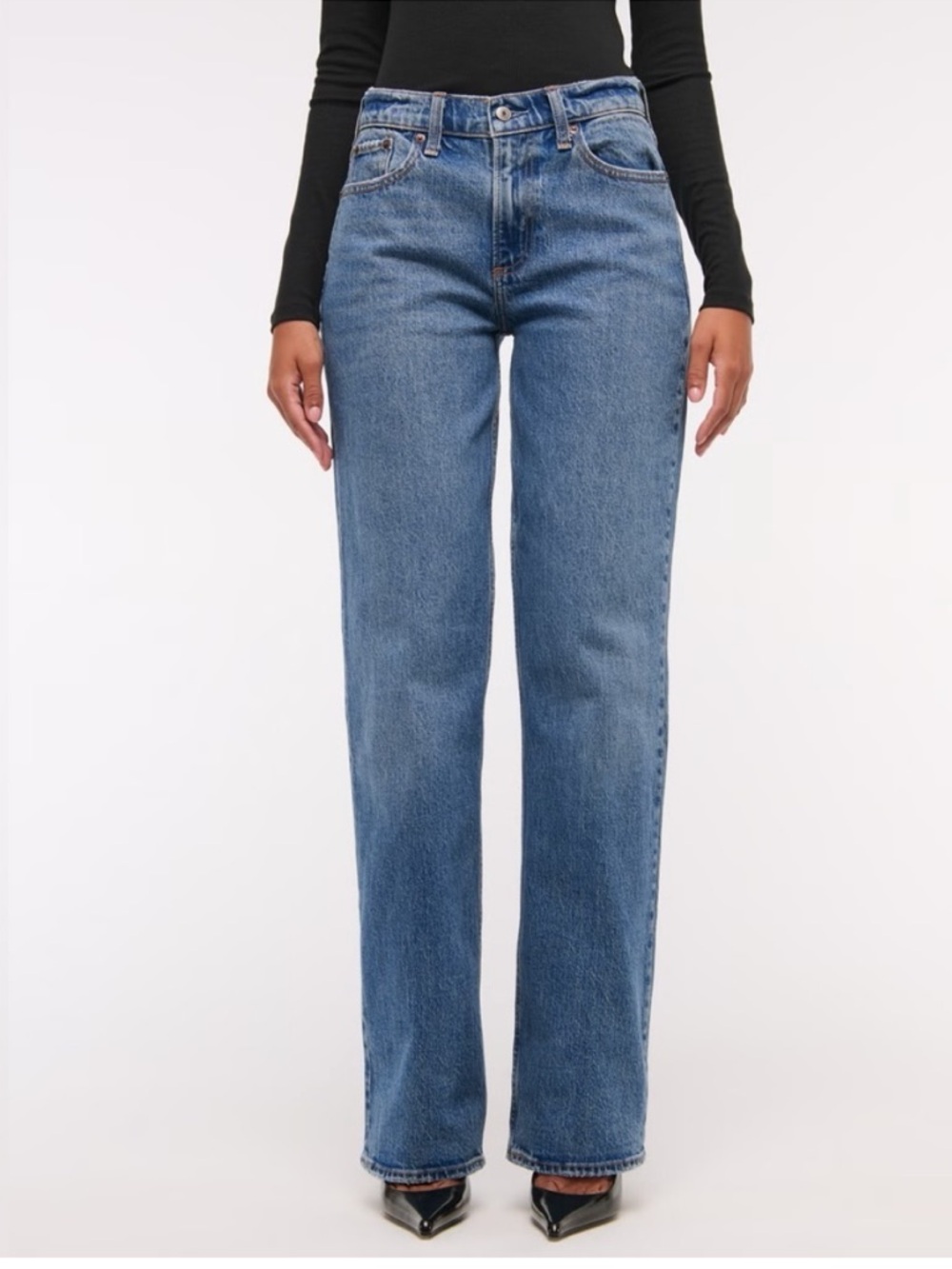 Abercrombie & Fitch Women's Straight-Leg Blue Jeans